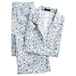 J Crew Linen-cotton blend short-sleeve pajama set in floral vines XXL NWT